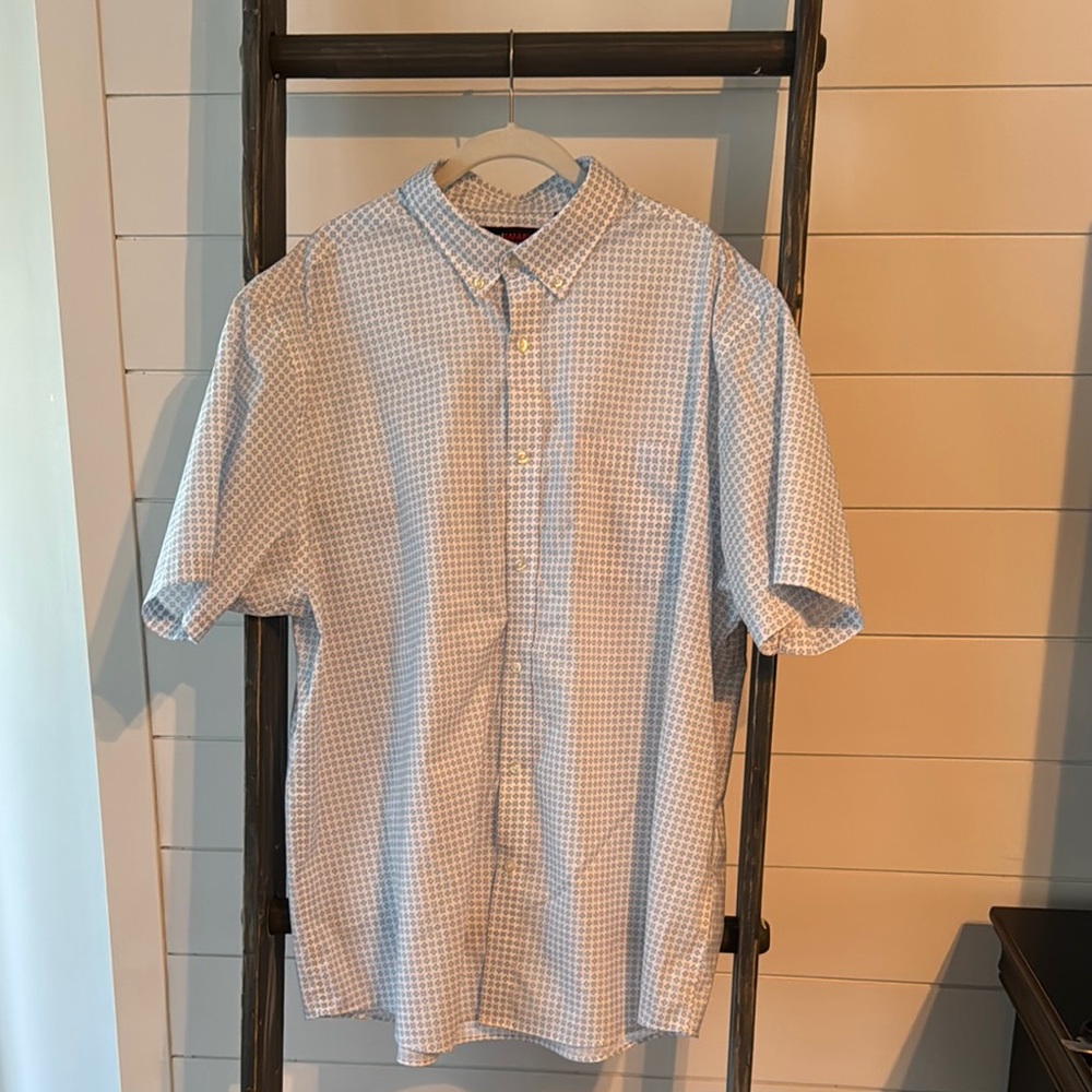 Men's Blue Checkered Shirt Roundtree and Yorke XL